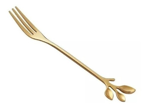 Mini Tenedor Dorado Acero Inox. 12 Cm  (pack 6unid. ) 0