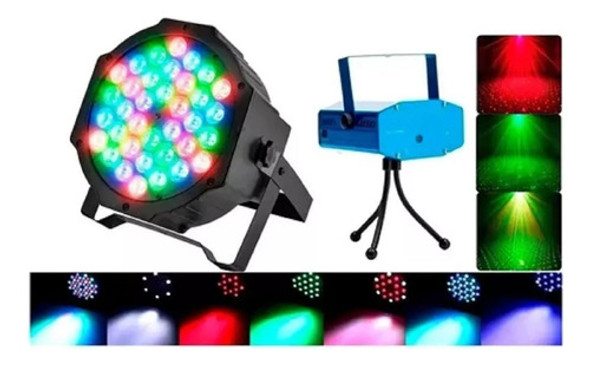 Set Laser Proyector Multipuntos + Protón Leds 36 0 Set Laser Proyector Multipuntos + Protón Leds 36 0