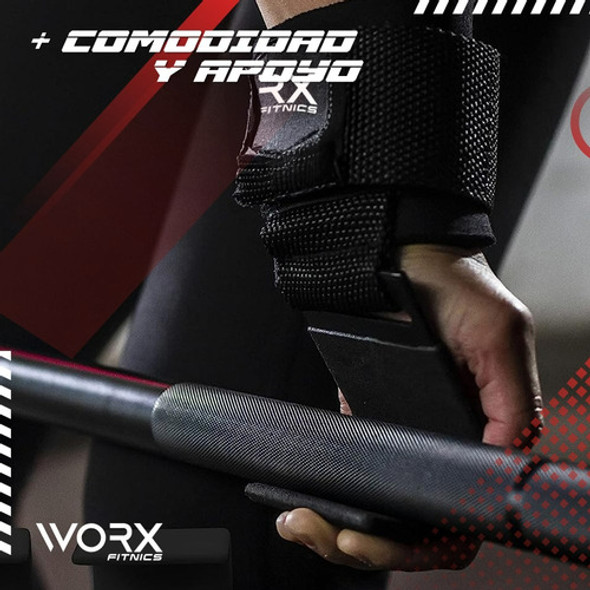 Muñequeras Gancho Levantamiento Pesas Worx Gym Gimnasio 1
