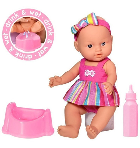 Muñeca Articulada Bebe Toma Biberon Y Hace Pis Original 1