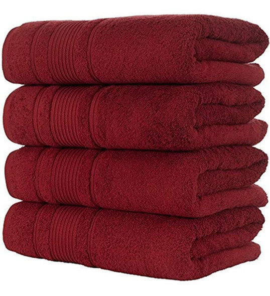 Qute Home Juego De Toallas De Baño De 4 Piezas, 100% Algodón 1 Qute Home Juego De Toallas De Baño De 4 Piezas, 100% Algodón 1