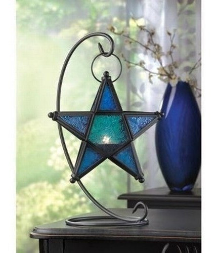 Regalos Y Decoracion Azul Zafiro Estrella Tabletop Candelab 1