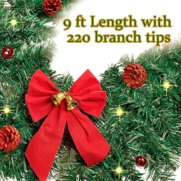 Guirnalda De Navidad Iluminada De 9 Pies Con 50 Luces Led, 8 1