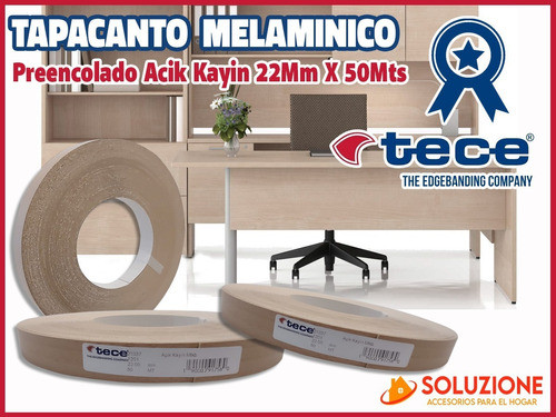 Filo Melaminico Preencolado Acik Kayin 22mm X 50metros Tece 1