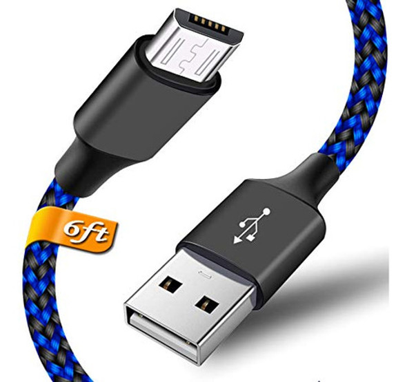 Cable De Carga Micro Usb De 6 Pies Para Tableta Kindle Fire 0
