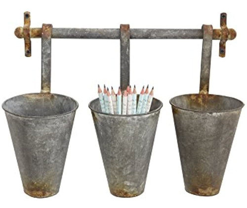 Creativo Estante De Pared De Metal Antiguo Con 3 Macetas Col 1