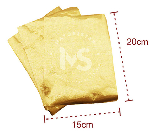 Papel Aluminio Metalizado Para Alfajores 1kg | 600u | Dorado 1