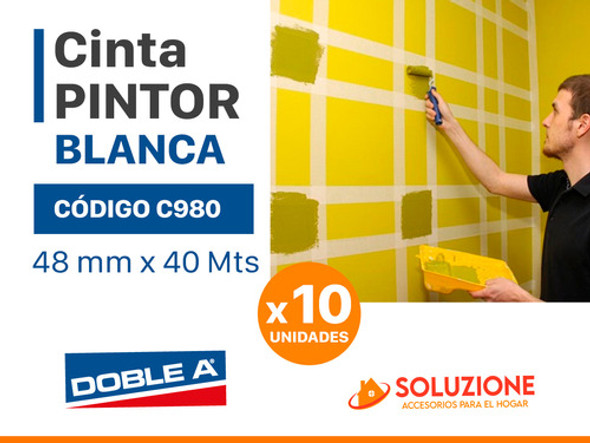 Cinta Enmascarar Blanca Papel C980 Doble A 48x40 X 10unid 1