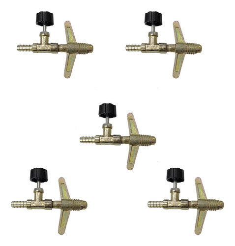 Kit 5 Registro Gás P13 Regulador Alta Pressão Ind Zamac 5/16 0