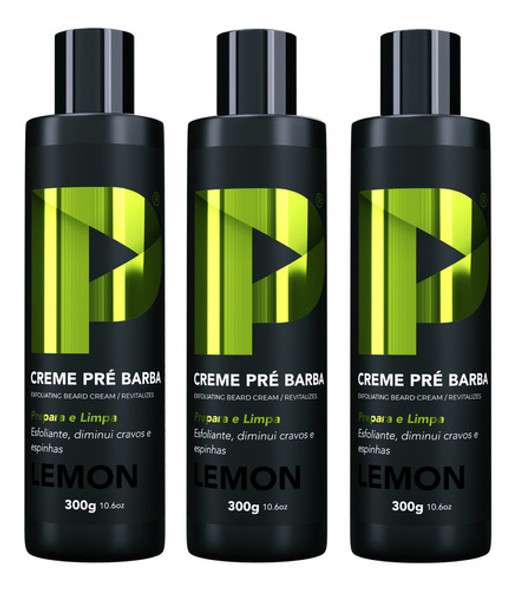 Creme Pré Barba Play Barber 300g Limpeza Facial Kit 3 Unidad 0