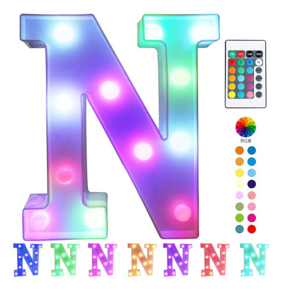 Pooqla - Luces Ledes Coloridas De Letras Tipo Marquesina Con 0