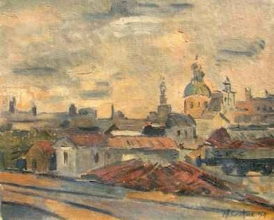 Hugo Sartore - Vistas De Montevideo - Uruguay Lámina 45x30cm 0