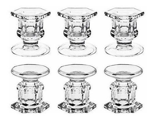 Candelabros Dedoot, Paquete De 6 Candelabros De Vidrio Centr 0