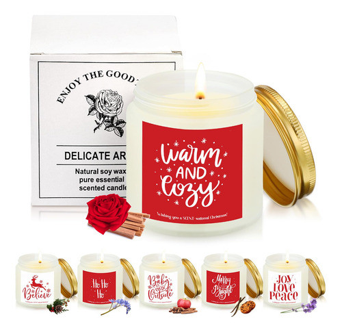 Fumete Juego De 6 Velas Perfumadas De Navidad, Velas Naviden 0
