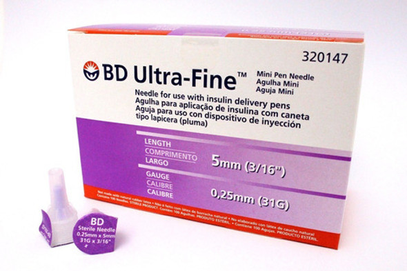 Aguja Ultra Fine 31g X 5 Mm 3/16  Para Pen X 100 Unidades 1
