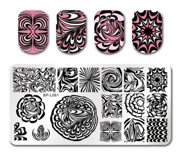 Placas Rectangulares Para Estampar Uñas 1