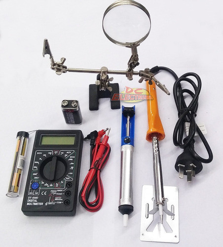 Combo Soldador 40w Ceramico+estaño+lupa+desoldador+tester 0