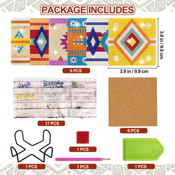 Posavasos De Pintura Por Diamantes Pack 6u. Motivo 02 1