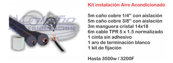 Kit 5m Instalacion Aire Split 1/4 3/8 Hasta 3200f Simple 1