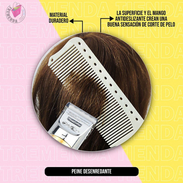 Peine Desenredante De Cabello Mango Calado Marfil Peluqueria 1
