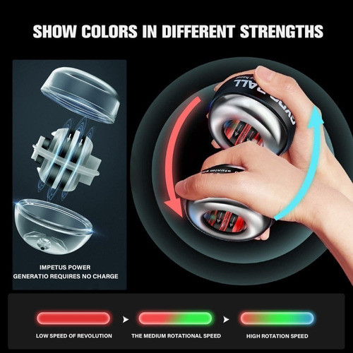 Led Gyroscopic Powerball Gyro Power Pulso Bola Braço Músculo 1