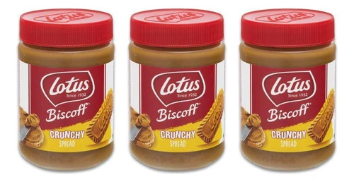 Pasta Belga Biscoito Lotus Biscoff Crunchy Kit 3 Potes 400g 0