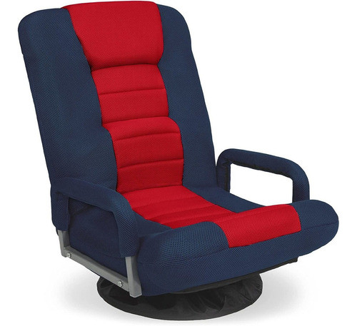 Sillon Gamer Giratorio Para Piso  - Azul Oscuro Rojo 0