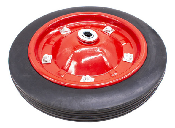 Rueda Roja Maciza P/carretilla Con Ruleman Lh-785 1