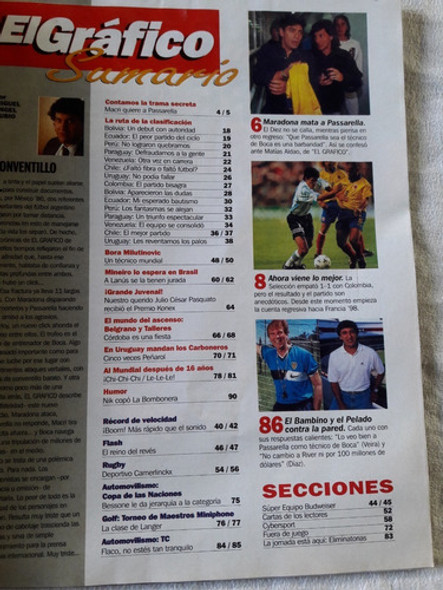 El Gráfico Nº 4076 Año 1997 Maradona Mata A Passarella 1