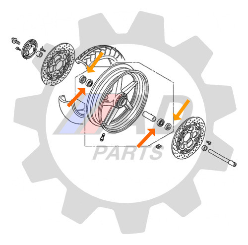 Rolamento Roda Dianteira Kawasaki Z900 Kit 1