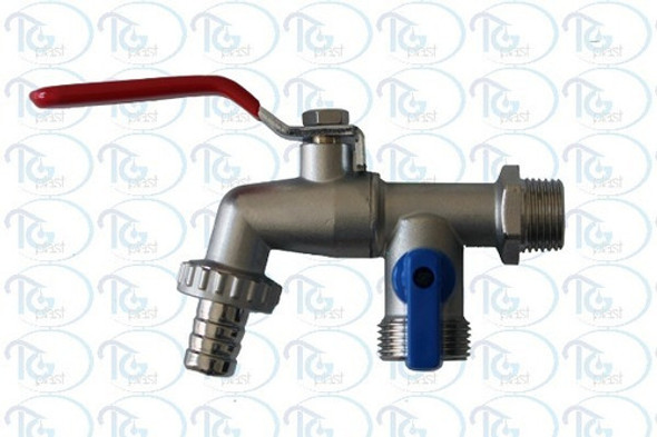 Canilla Metalica Esferica Doble Lavarropa Riego Programador 0