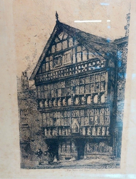 Grabado Aguafuerte William Monk The Bear And Billet Chester 0 Grabado Aguafuerte William Monk The Bear And Billet Chester 0