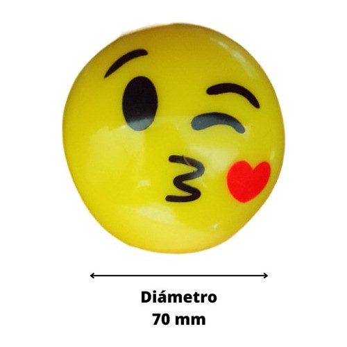 Pelota Emoji Luz Led Diam 70mm Niño Mascota Souvenir X6 1