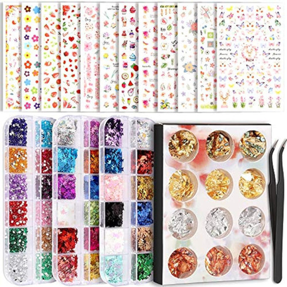 Decoración De Uñas Para Adolescentes Con 12 Hojas De Pegatin 0
