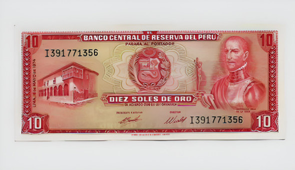 Fk Billete Peru 10 Soles De Oro 1976 F E Sin Circular. 0 Fk Billete Peru 10 Soles De Oro 1976 F E Sin Circular. 0