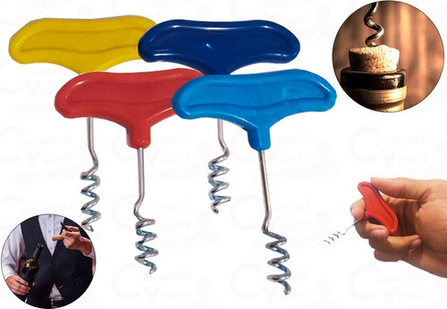 Saca Rolha Abridor De Vinho Garrafa Cabo De Plástico 0