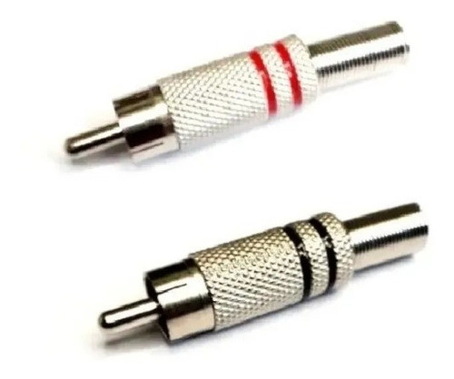 2 Fichas Rca Roja Y Negra Metálica Plateada 0