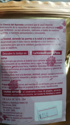 Condimento Churna Biotipo Kapha Bolsa 50g 1