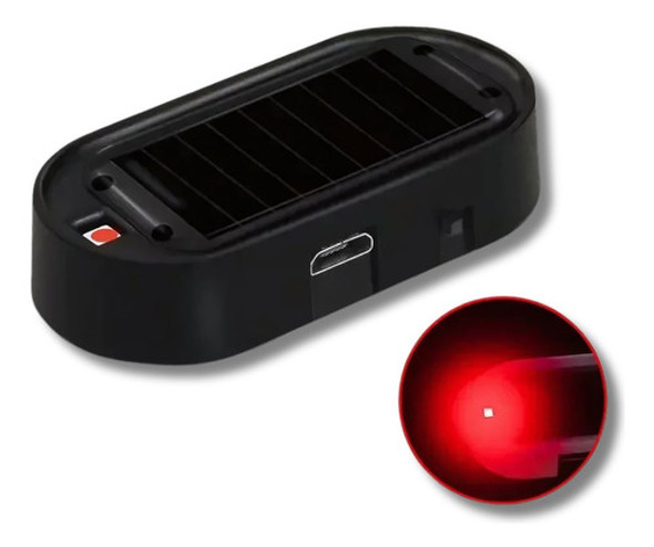 Led Intermitente Simulador Alarma Auto Antirrobo Usb Solar 0