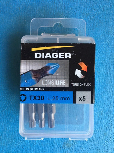 Punta Para Destornillador Tx30 Set 5 Pcs Largo 25mm 1