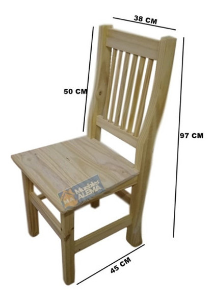 Silla De Pino Macizo Reforzada Mod Hindu 1