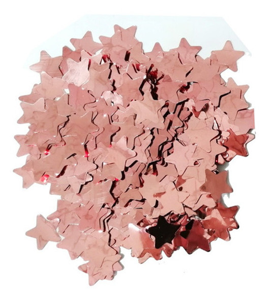 Confetes Metalizados Estrela - Rose Gold 20g (1 Pacote) 0