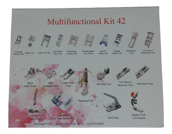 Set Kit 42 Pie Prensatelas Maquina Familiar Janome Brother 1