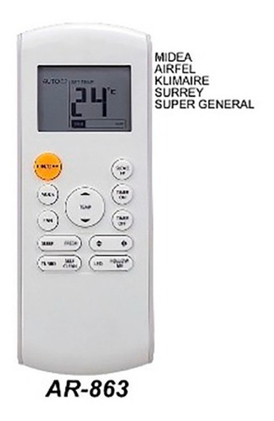 Control Remoto Para Aire Acondicionado Surrey Midea Airfel 1