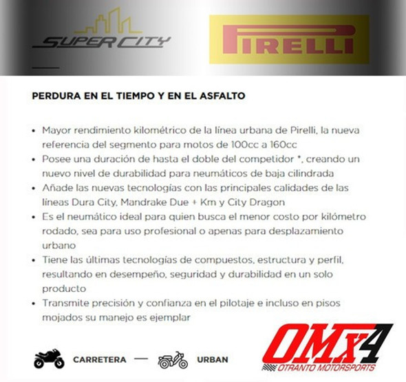 Cubierta Trasera Moto Pirelli 80 100 14 Zanella Zb 110 D 1