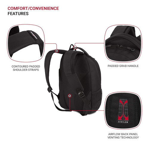 Mochila Bungee Swissgear 1186, Negra, 17 Pulgadas 1