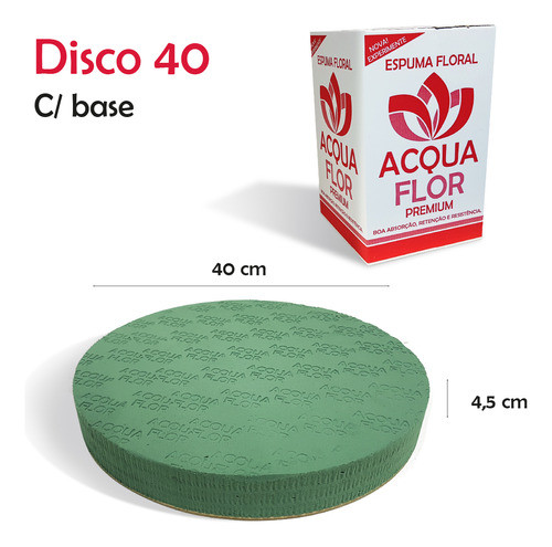 Espuma Floral Fenólica Disco 40x4,5cm Caixa C/12 Hidroponia 1