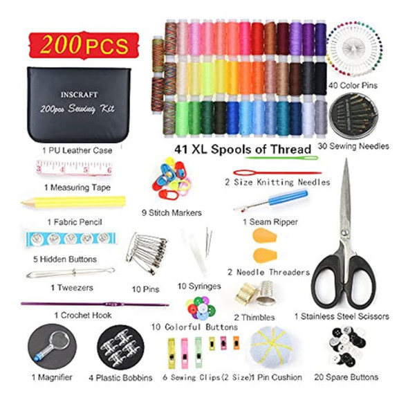 Kit De Costura, 200 Suministros De Costura De 1 Kit De Costura, 200 Suministros De Costura De 1