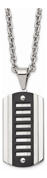 Colar Chisel Em Aço Inoxidável Dog Tag Preto Banhado A Ip 0
