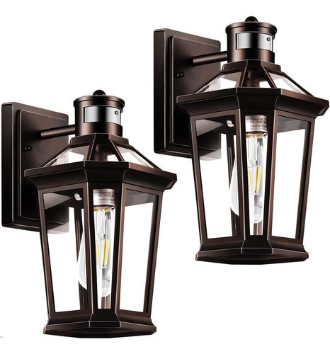 Vianis Motion Sensor Luces Al Aire Libre, Bronce Frotado Con 0